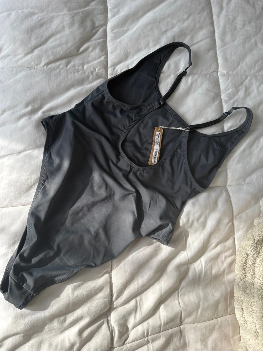SKIMS Scoop Neck One-Piece Swimsuit - Charcoal Gray